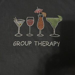 Jerzees Group Therapy Bling Women's Black Tee XL